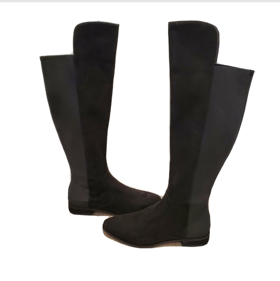 NEW Enzo Angiolini Marala Black Faux Suede Boots - Picture 1 of 6